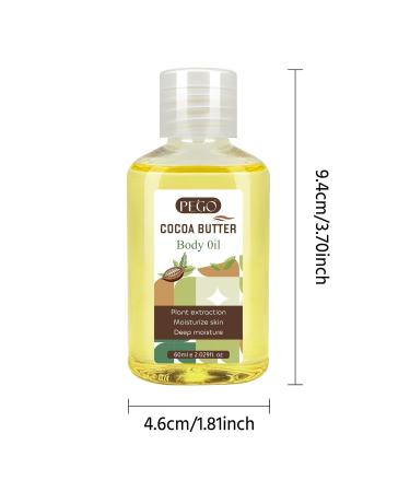 PEGO Cocoa Butter Body Oil Deep Hydrating Improving Skin Restores Skin Barrier Reducing Wrinkles Massage Oil and Moisturizing Oil for Dry Skin (2Pack) 2.03 Fl Oz (Pack of 2) - Buy Online on GoSupps.com
