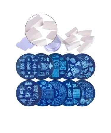 Solustrious Nail Stamp Plate Set - 16PCs Nail Art Stencils for DIY Manicure | High-Quality Nail Stamp Templates 12 x 7.5 cm - Buy Online on GoSupps.com