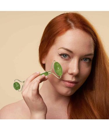 Jade Face Roller - Smooth Roller for Face Face Massager Facial Beauty Tools Face Roller Muscle Relaxing Natural Stone Facial Massager Skin Roller Set Frifer - Buy Online on GoSupps.com
