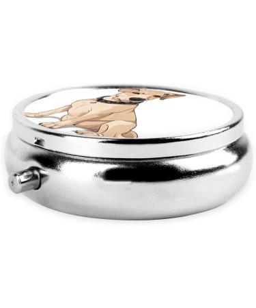 Shop French Cute Bulldog Round Pill Box | 3 Compartment Decorative Pill Organizer for Travel & Vitamins - Buy Online on GoSupps.com