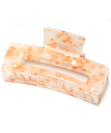 QinGoo Large Acrylic Hair Clip Beautiful Hair Clip Women's Hair Accessories Headdress Elegant Hair Accessory 10 cm 1 Piece (Orange)
