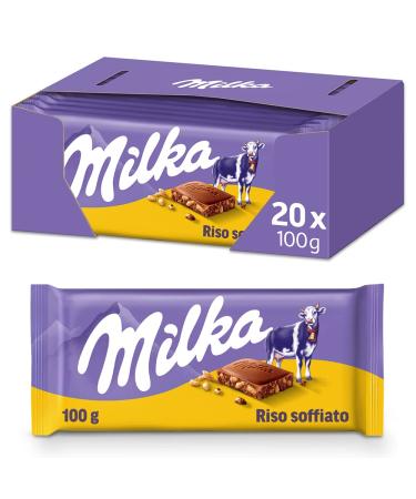 Milka Milka Puffed Rice Alpine Milk Chocolate Bar with Puffed Rice - 20 x 100g
