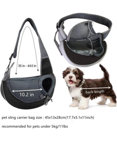 Pet Sling Carrier Bag Dog Cat Hand-Free Sling Carrier Shoulder Bag Breathable Mesh Pet Puppy Travel Bag Handbag Adjustable Shoulder Strap Pet Tote Bag For Small Dog Cat Puppy Outdoor Walking Travel Grey - Buy Online on GoSupps.com