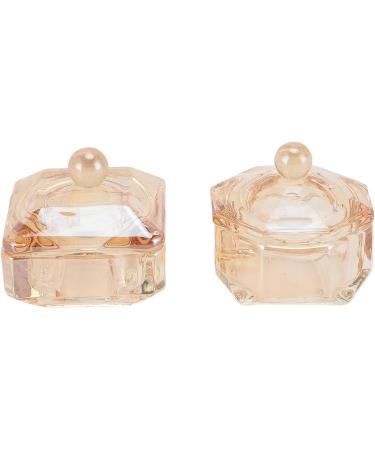 Dappen Nail Dish Champagne Color 2 Piece Dappen Powder Dish with Lid for Holding Acrylic Powder - Buy Online on GoSupps.com