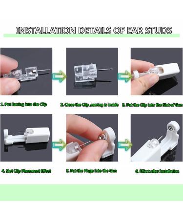 Self Ear Piercing Kits 4 Pack Ear Piercing Gun with Black Earrings for Boys & Girls | Safe & Easy DIY Tool for Home Use - Buy Online on GoSupps.com