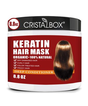 Keratin Hair Mask,2022 Deep Repair Damage Hair Root, 250ml Hair Mask for Dry Damaged Hair,Hair Treatment Mask Keratin Hair & Scalp Treatment,Natural Deep Conditioner Hydrating Hair Masque