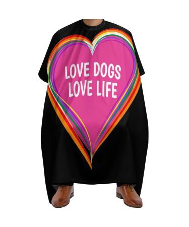 Love Dogs Love Life Heart Professional Hair Cutting Cape Apron Salon Haircut Barber Hairdressing with Snap Closure