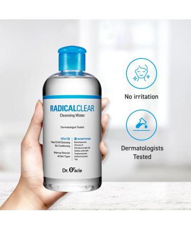 Radicalclear Cleansing Water | Korean Beauty Face Wash & Makeup Remover for All Skin Types | Dermatologist Tested - Buy Online on GoSupps.com