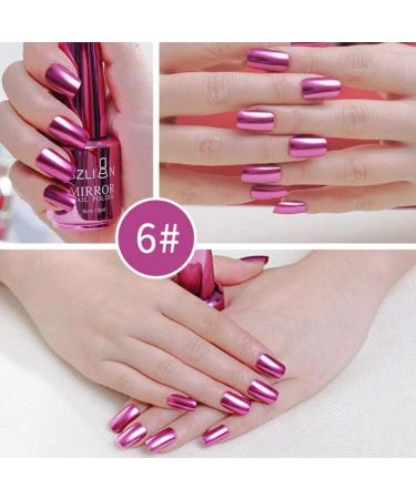 Wishwin Mirror Effect Nail Polish 8 Color UV LED Metallic Shiny Metal Nail Art Gels Nail Art Tool 18ml - Buy Online on GoSupps.com