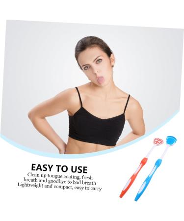Gatuida 6 Pcs Tongue Cleaning Brush Set | Nanoplastic Metal Tongue Scraper in Orange & Blue | 19.5x3x0.6 cm - Improve Oral Hygiene - Buy Online on GoSupps.com