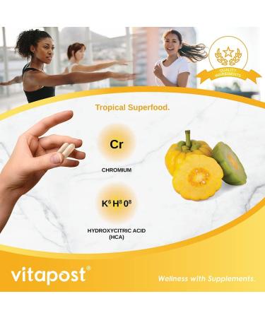 VitaPost Garcinia Cambogia Plus | 95% HCA Extract with Chromium | Non-GMO Vegan Gluten-Free Formula - 60 Capsules - Buy Online on GoSupps.com