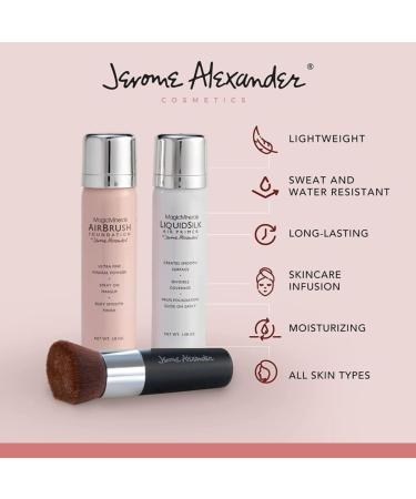 Magic Minerals AirBrush Foundation 3piece set by Jerome Alexander LightMedium Foundation + Primer + free Kabuki brush Makeup with natural coverage - Buy Online on GoSupps.com