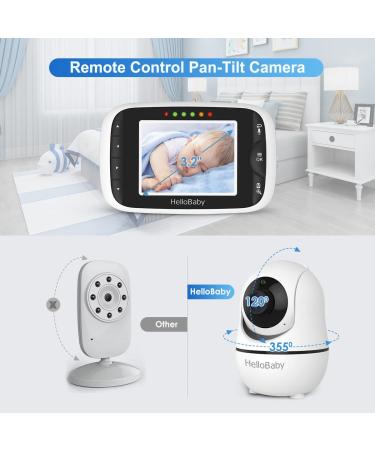 Hello Baby Monitor with Camera and Audio, LCD Display Video Baby Monitor - No WiFi, Infrared Night Vision, Temperature Screen, Lullaby, Two-Way Audio and VOX Mode (HB66) - Buy Online on GoSupps.com