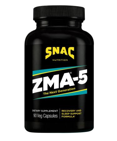 SNAC ZMA-5 Sleep Aid Supplement, Promote Muscle Recovery & Growth, Immune Support, & Restorative Sleep with Zinc, Magnesium & 5-HTP, Post Workout, Before Bed ZMA Supplements 90 Veggie Capsules 1