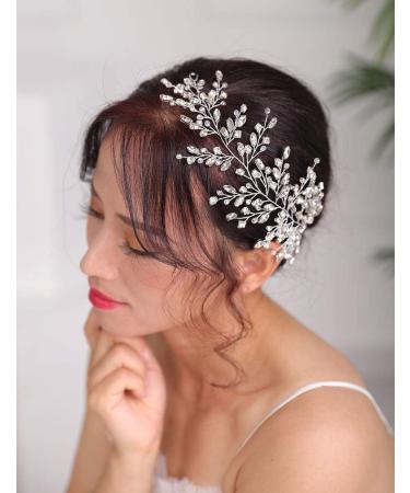 Deniferymakeup Silver Bride Crystal Wedding Hair Vine Bridal Hair Piece Rhinestone Hair Accessories for Women for Women and Girls - Buy Online on GoSupps.com