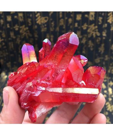 Room Decoration Decoration Titanium Coated Natural Rock Quartz Stone Gemstone Home Decoration Specimen Home Decoration (Size : 100g) (Size : 100g)