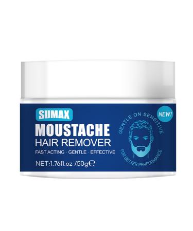 SUMAX Beard Hair Removal Cream for Men - Painless Moustache Face and Eyebrow Depilatory Paste Travel Size