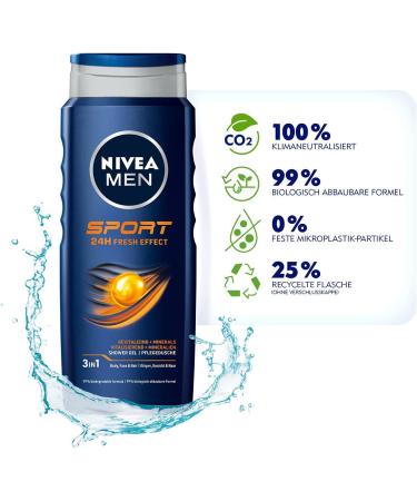 LEVEL MEN NIVEA MEN Sports shower gel 400 ml vitalizing and caring shower gel with minerals refreshing shower for active men - Buy Online on GoSupps.com