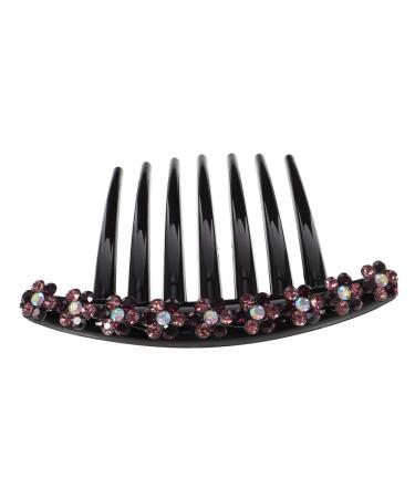 Ipetboom 1pc Teasing Combs for Women Hair Clips French Hair Comb Crystal Hair Side Comb Hair Combs for Women Wide Tooth Comb Clips Black Side Combs Girl Hair Accessories Miss Rhinestones