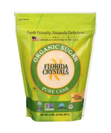Florida Crystals Natural Sugar, Cane, 2-Pound Bag (Pack of 6)