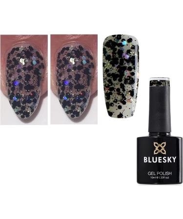 Bluesky BLACK GLITTER HOLOGRAPHIC SP04 ROCK CHICK Nail Gel Polish UV LED Soak Off - Buy Online on GoSupps.com