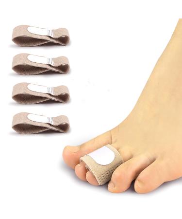 4 Fabric Hammer Toe Wraps Reusable Non Slip Hammer Toe Straightener Toe Splints for Crooked Toes Curled Toes Bent Toes and Broken Toes