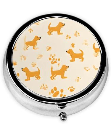 Corgi Pattern Round Pill Box 3 Compartment Portable Travel Medicine Organizer for Vitamins & Tablets | Cute Mini Decorative Purse Storage - Buy Online on GoSupps.com