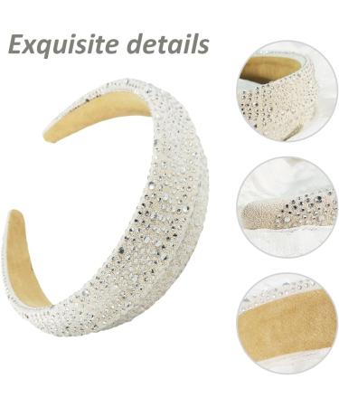 scicent Hairband 2 Pieces Wide Alice Bands Rhinestone Headbands Bling Glitter Pearl Hair Accessories Crystal Embellished Hair Band Elastic No Slip Headwear for Women - 29609 - Buy Online on GoSupps.com