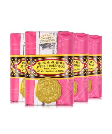 Bee & Flower Soap Bar Rose Soap Moisturizing Bath Bar Soap Nourishes Your Skin 4.4 oz(Pack of 4) Rose 4.4 Ounce (Pack of 4) - Buy Online on GoSupps.com