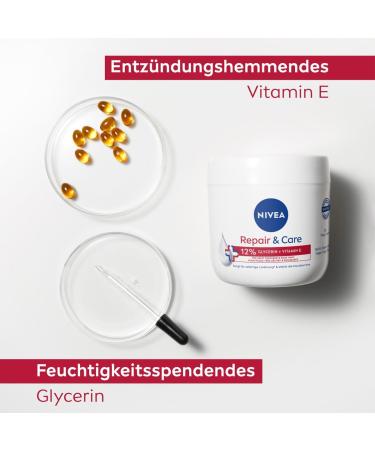 NIVEA Repair & Care Moisturizing Body Cream Non Greasy Fast Absorbing Lotion with Vitamin E & Glycerin for Very Dry & Rough Skin (400ml) - Buy Online on GoSupps.com