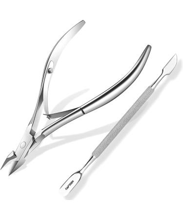 Cuticle Cutter Cuticle Pusher Cuticle Nipper Professional Stainless Steel Cuticle Cutter Durable Cuticle Cutter Pedicure Manicure Tools for Fingernails and Toenails