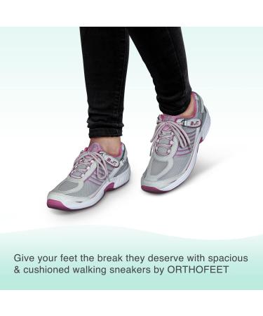 Orthofeet Women's Orthopedic Tie-Less Sneakers - Verve 8 Wide Fuchsia - Buy Online on GoSupps.com
