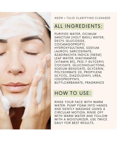 Neem & Tulsi Clarifying Pores Cleanser - Acne-Fighting Niacinamide Skincare | 110ml - International Shipping Available - Buy Online on GoSupps.com