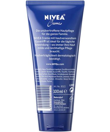 NIVEA Cream Universal Care Tube (100 ml) classic moisturizing cream for all skin types rich cream with nourishing eucerit - Buy Online on GoSupps.com