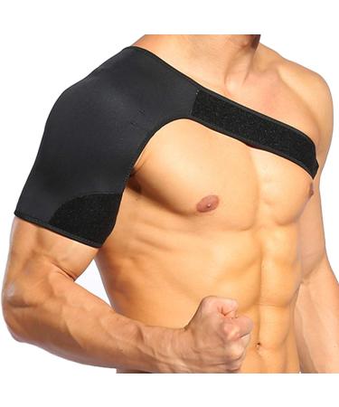KIMISS Mens Right Shoulder Support Brace - Breathable & Adjustable Neoprene for Pain Relief Rotator Cuff & Clavicle Stability | International Shipping Available - Buy Online on GoSupps.com