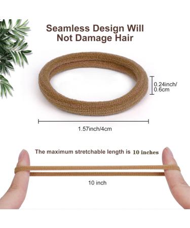 Pimoys 100 Pcs Elastic Hair Ties - Seamless Thick Black Ponytail Holders for Girls and Women - Buy Online on GoSupps.com