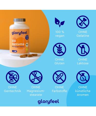 Organic Turmeric Capsules - 240 Pieces - High-Dose 4500mg Curcumin with Black Pepper - Laboratory Tested & Organic Quality - Buy Online on GoSupps.com