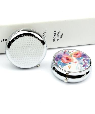 Travel Pill Box Organizer - 3 Compartment Floral Design | Portable Medicine Case for Purse & Pocket - Buy Online on GoSupps.com
