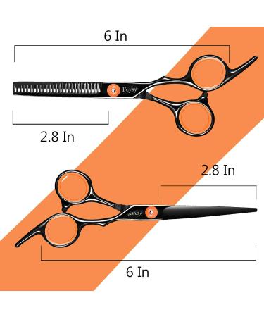 Professional Hair Cutting & Thinning Scissors Kit | FCYSY Hairdressing Set for Women Men & Pets - Salon Quality Trimmers in Orange & Black - Buy Online on GoSupps.com
