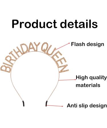 XAJEER Birthday Crown Gold Birthday Tiara Set Girl Glitter Crystal Hair Accessories Shining Headband Used for Celebrating Party Balls And Birthdays - Buy Online on GoSupps.com