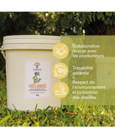 Ilanga Nature - 100% pure Rainforest Honey - 5 kg Honey Bucket - Family Size - Madagascar Honey - Certified Organic - Buy Online on GoSupps.com
