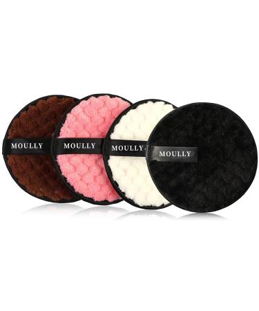 Moully 4PC Washable Slimming Makeup Remover Pads | Reusable Cotton Cleaning Towels | Eco-Friendly Microfiber with Laundry Bag - Buy Online on GoSupps.com