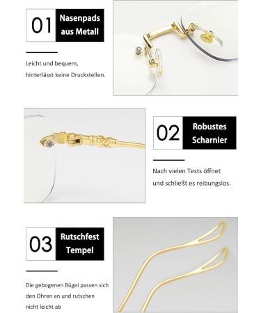 Buy Koosufa Borderless Reading Glasses Anti Blue Light Ultra Light Metal Frameless Strengths 0.0 to 4.0 | Perfect Visual Aid for Men & Women - Buy Online on GoSupps.com