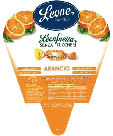  Pastiglie Leone Leonsnella - Sugar-Free Orange Caramels - 500g Box - No Colourings or Gluten - Sweetened with Isomalt and Malictar - Leone Pastilles - Buy Online on GoSupps.com