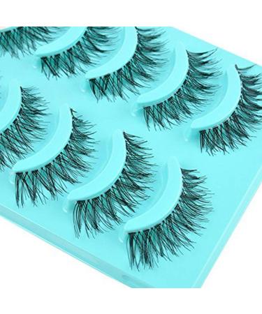 Blue Vessel 5 Pairs Black Handmade Messy Natural Cross False Eyelashes | International Shipping Available - Buy Online on GoSupps.com