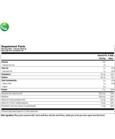 Nutra BioGenesis Ultra Pure Whey Protein Vanilla | Gluten Free | B Vitamins for Recovery | Lean Body | 2.3 lb - Buy Online on GoSupps.com