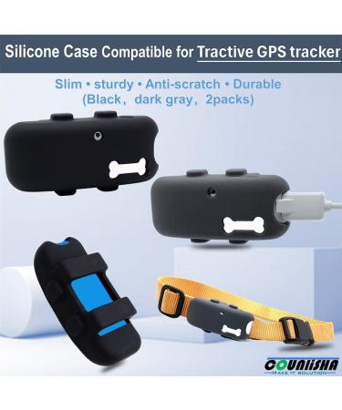 Silicone Cover for Tractive GPS Dog Tracker - Waterproof Rubber Accessories (2 Pack Black & Gray) - Durable Pet Collar Finder - Buy Online on GoSupps.com