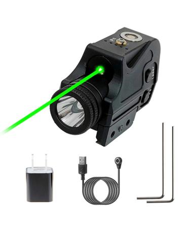New Flashlight Laser Sight for Handguns,Green Laser Light Combo,Pistol Rifles Laser Sight, Magnetic Charging Flashlight Laser fits 21mmm Picatinny or Weaver Rail