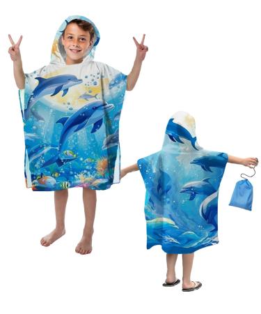 Aiorber children's bath towel with a hood made of microfiber soft and absorbent suitable for swimming pools and bathrooms 76x76cm children's bath towel with hood ideal for girls green-05 76x76cm