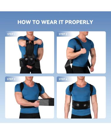 Buy Back Brace Posture Corrector for Men & Women - Relief for Upper/Lower Back Pain Scoliosis & Hunchback - Adjustable & Breathable Full Back Support (L & XL) | International Shipping - Buy Online on GoSupps.com